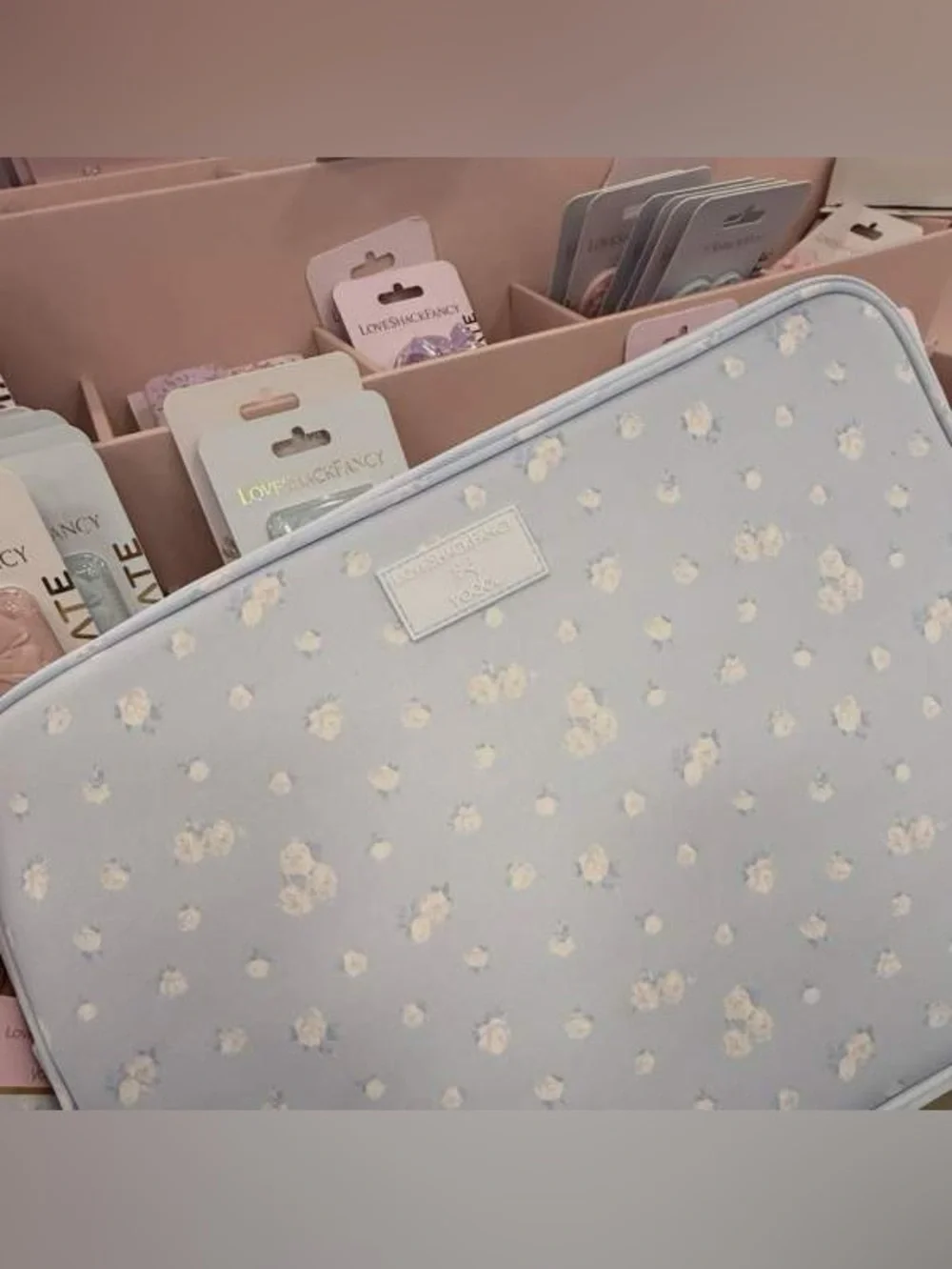 LoveShackFancy x Target Everblooming Rosettes Ditsy Laptop Sleeve Whisper Blue